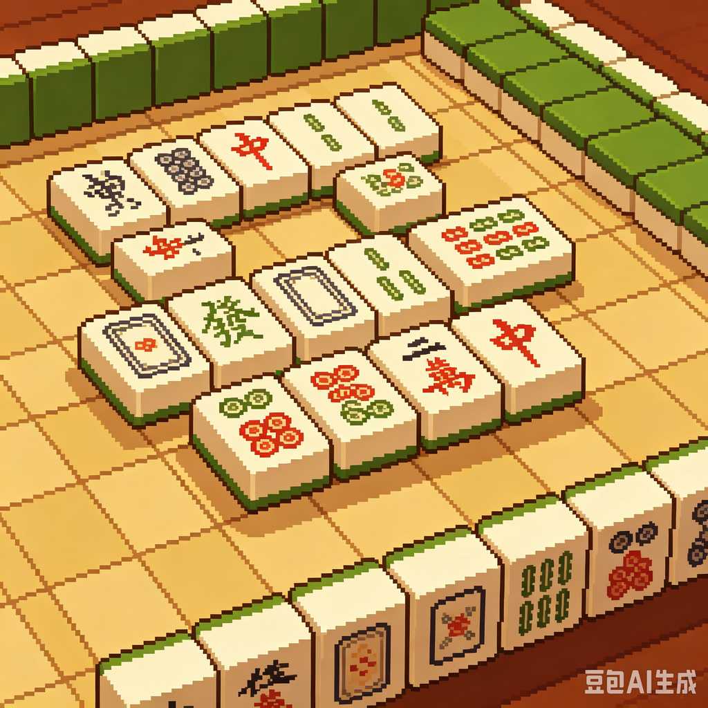saturated color mahjong set print