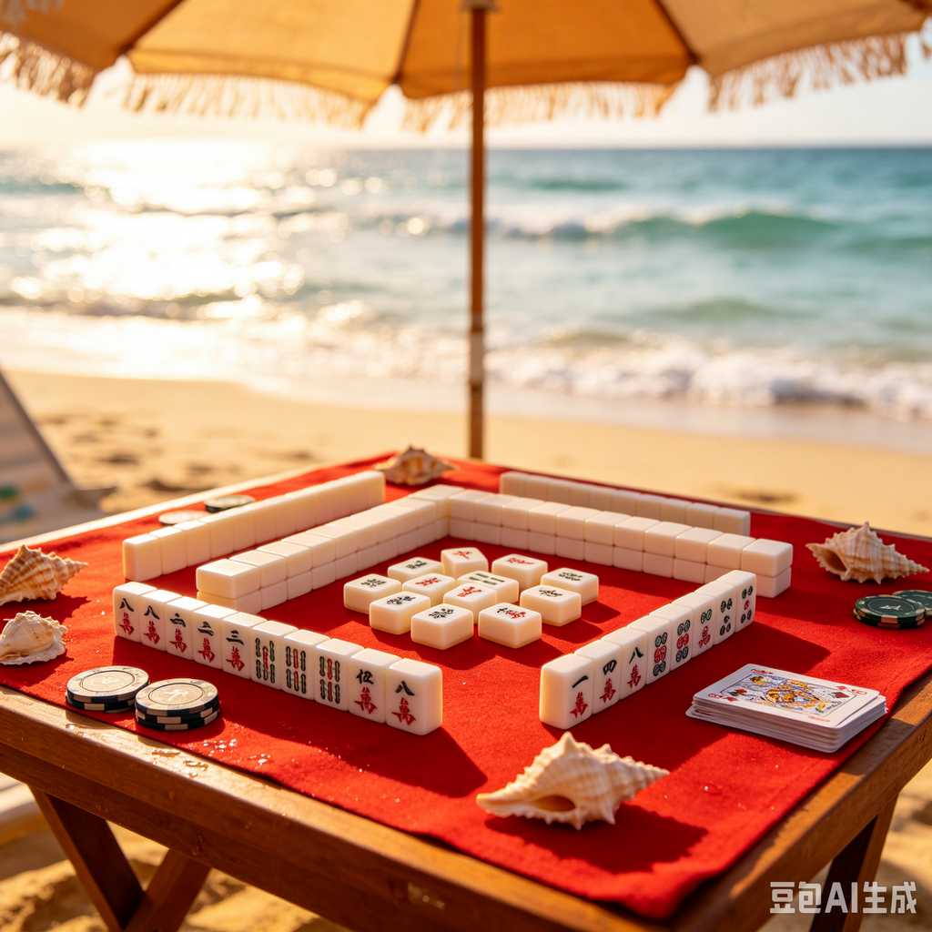 vintage text mahjong set